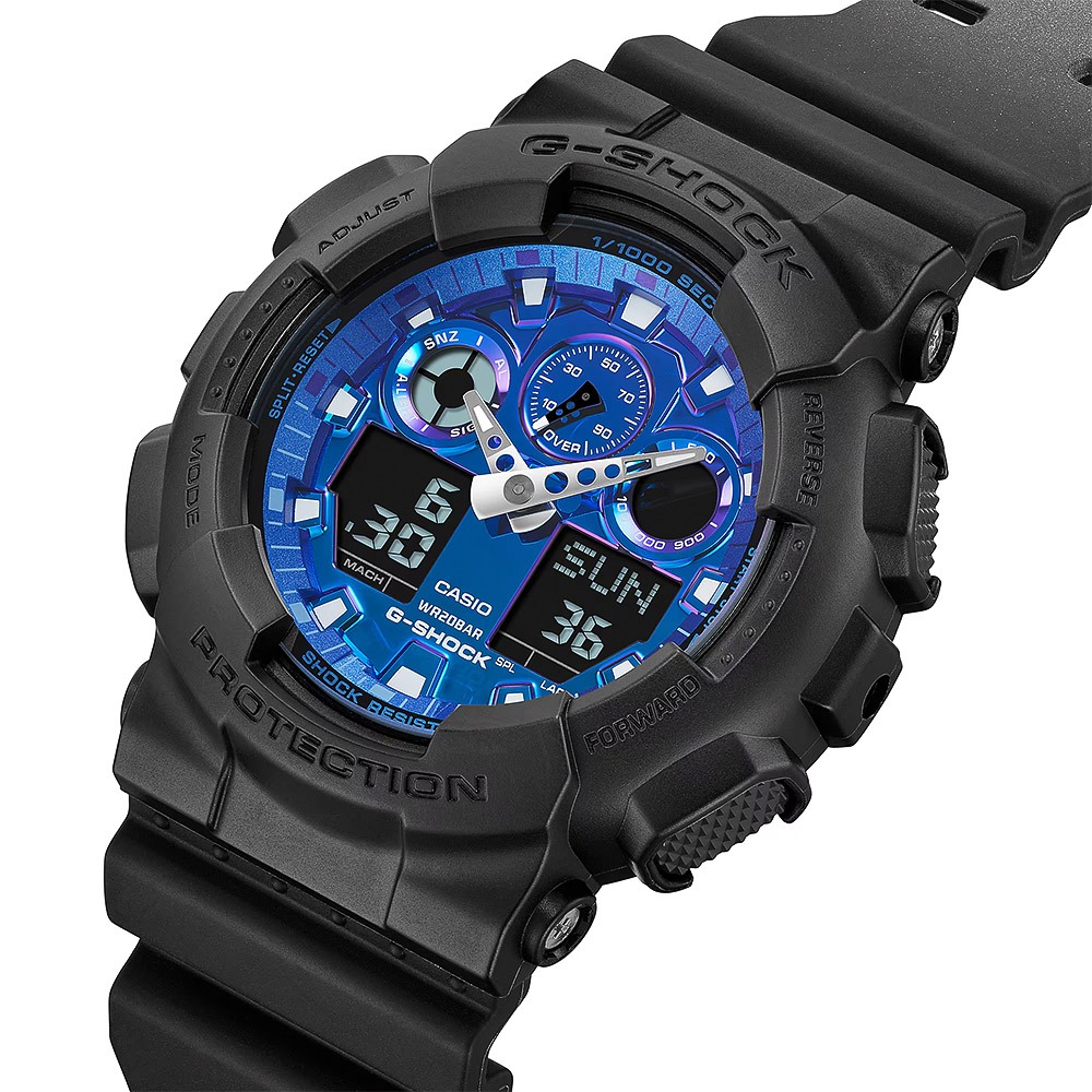 CASIO 卡西歐 G-SHOCK 熾熱火焰系列 雙顯手錶 GA-100FL-1A, , large