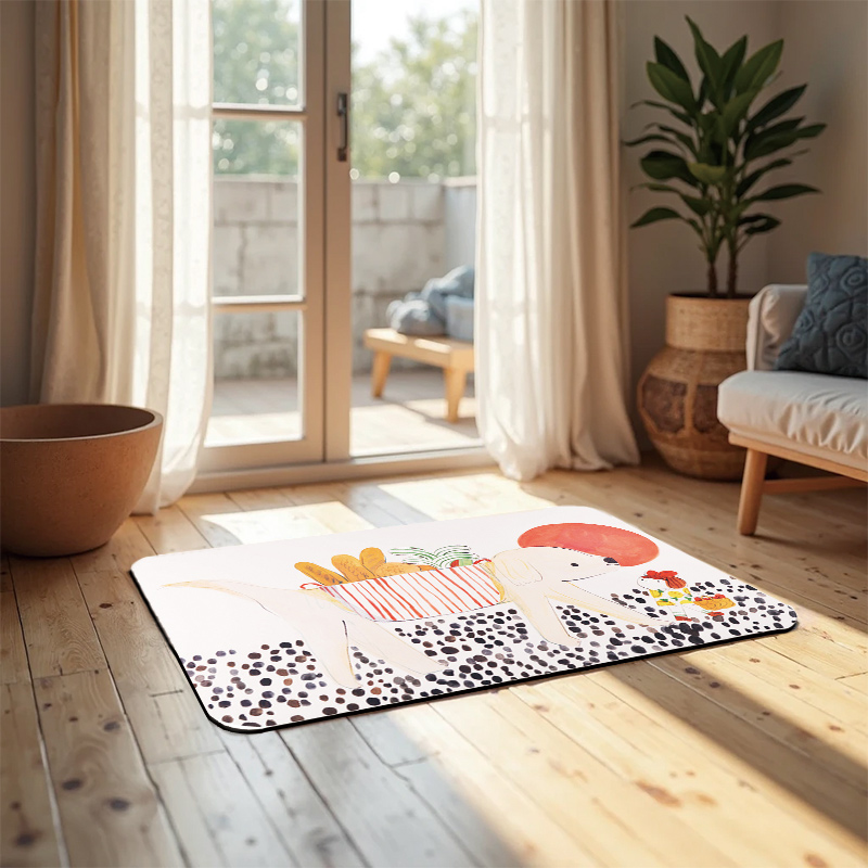 【Monster】 Soft Diatomaceous Earth Absorbent Mat &ndash; Wu Hsin-Chih Collection (60x40cm) &ndash; Let's Go Picnic, , large