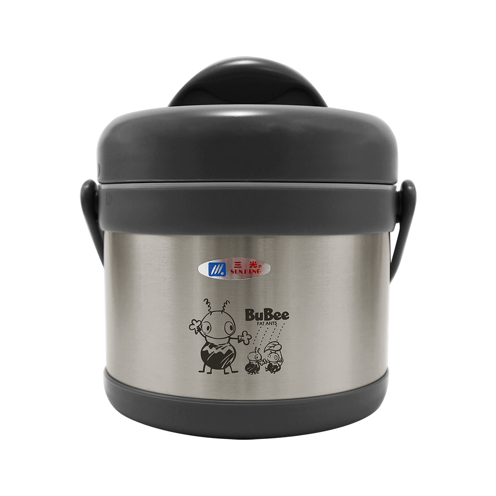 源味二層高真空304不鏽鋼提鍋-1.1L-莫蘭迪灰-1入, , large