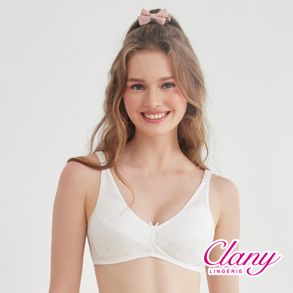 【可蘭霓Clany】 MIT涼感小貓咪無痕無鋼圈ABC學生內衣 少女內衣 成長型內衣 8039-22 白色, , large