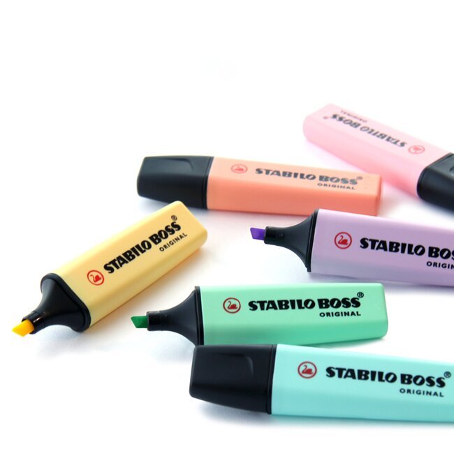 【德國天鵝STABILO】BOSS ORIGINAL Pastel 波士馬卡龍色經典螢光筆 4色-ST70/4-4, , large