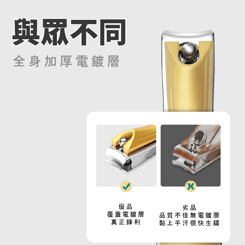 Nail Clippers with Nail File,Anti Splash Nail Clipper Set for Thick Nails,Medical Grade Stainless Steel Professional Nail Cutter,Sharp and Durable fingernail Clipper for Men and Women, SUNDEN SD1410, 璀璨金, large