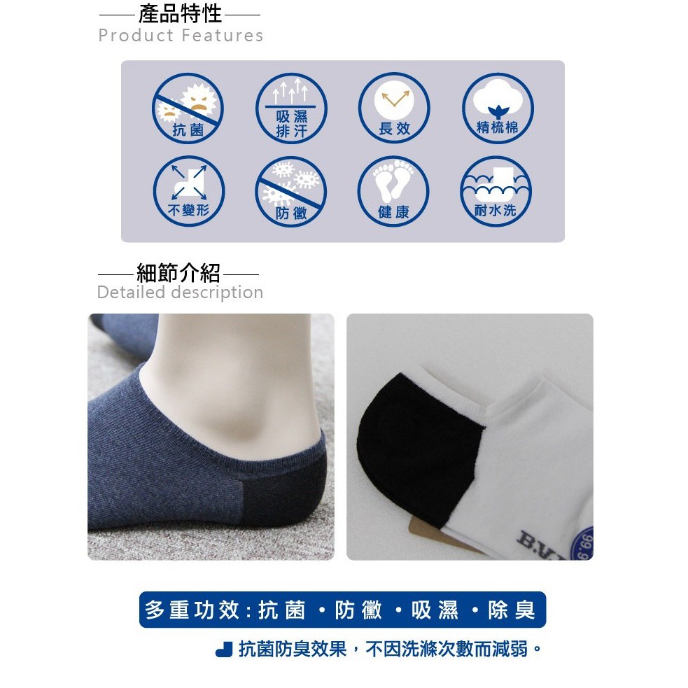 【BVD】雙效抗菌除臭低口男襪<黑>B396 男襪 襪子, , large