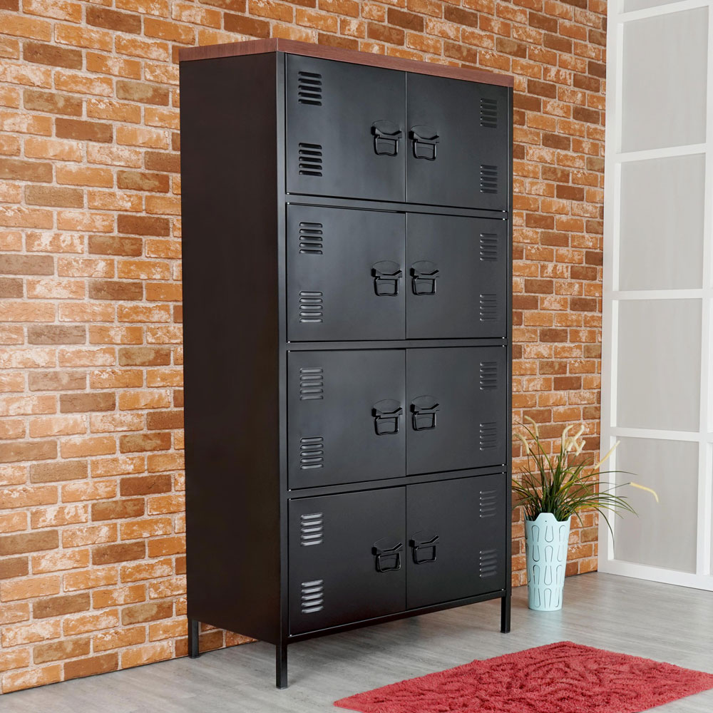 【Homelike】喜家居工業風鋼製八門置物櫃(2548)