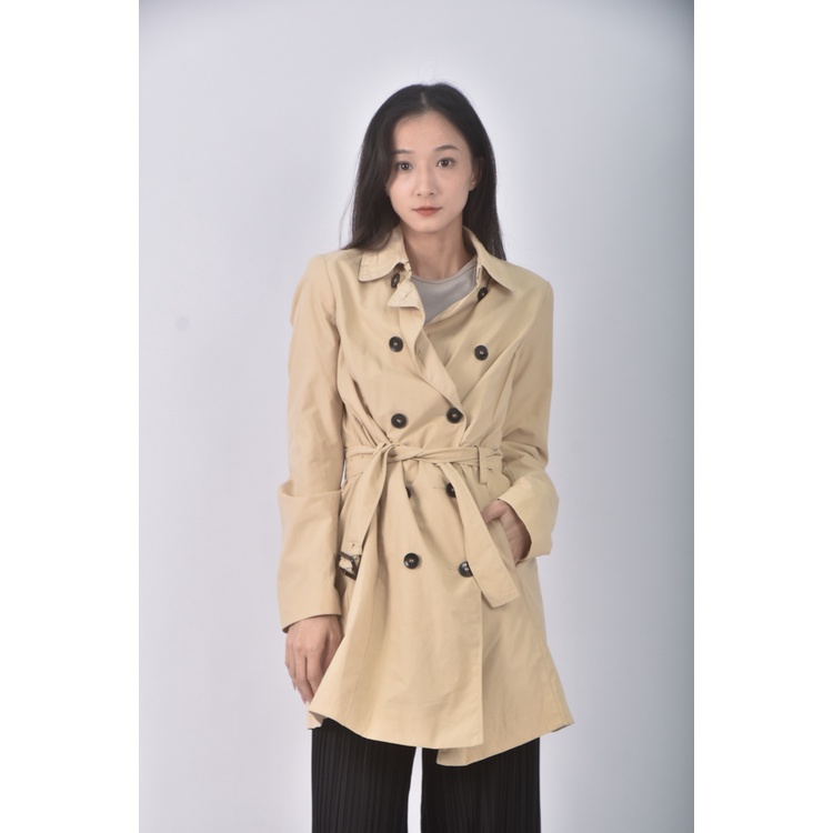 (M) united colors of benetton質感風衣杏色外套二手衣, , large