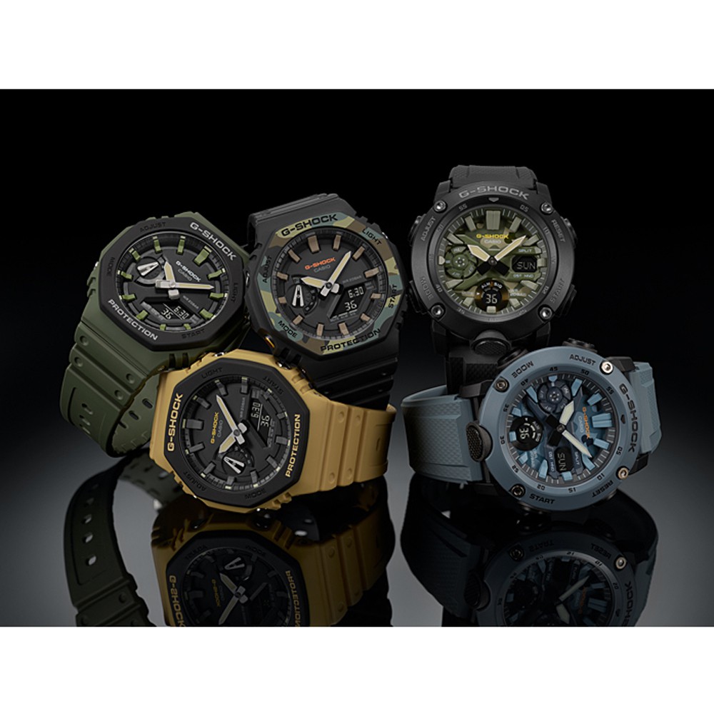CASIO 卡西歐 G-SHOCK 街頭軍事系列八角電子錶-軍綠 GA-2110SU-3A, , large