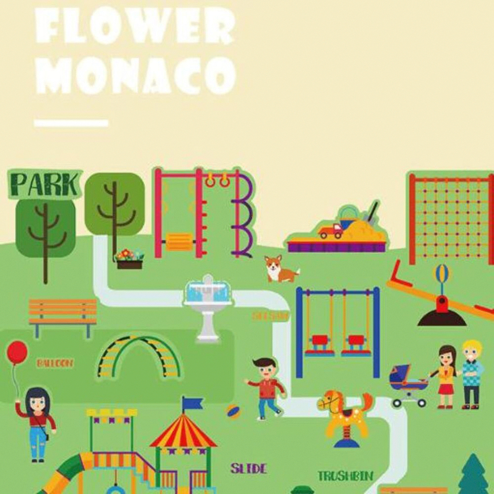 英國 Flower monaco益智靜電貼, , large
