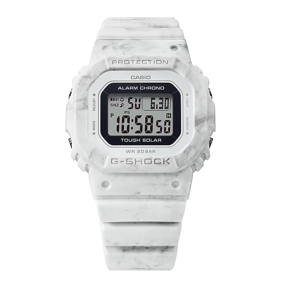 CASIO 卡西歐 G-SHOCK 大理石紋 太陽能方形女錶 GMS-S5600RT-7, , large