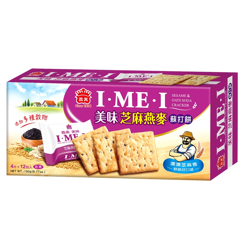 義美美味芝麻燕麥蘇打餅192g, , large