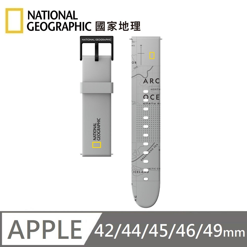 National Geographic 國家地理 Smart Apple Watch Strap 矽膠錶帶 適用 Apple Watch 42/44/45/46/49mm - 灰色, , large