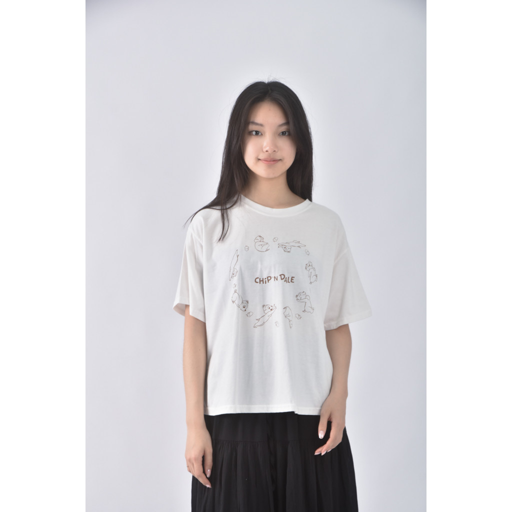 (XL) butter韓牌大圖白色短袖上衣二手衣, , large