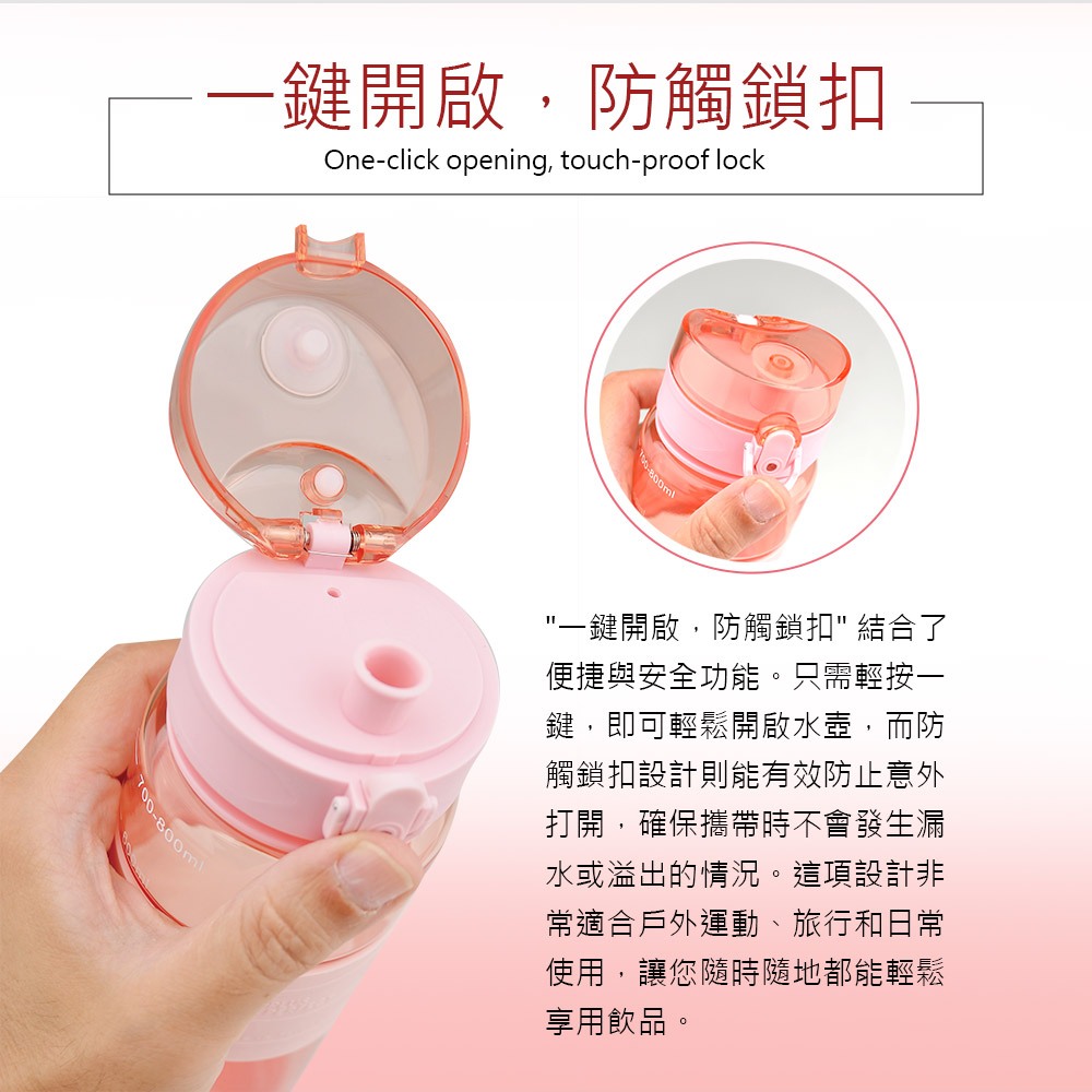 PERFECT 理想牌 極致運動水壺高溫耐熱透明質感 藍色800cc-Leidea樂德兒, , large