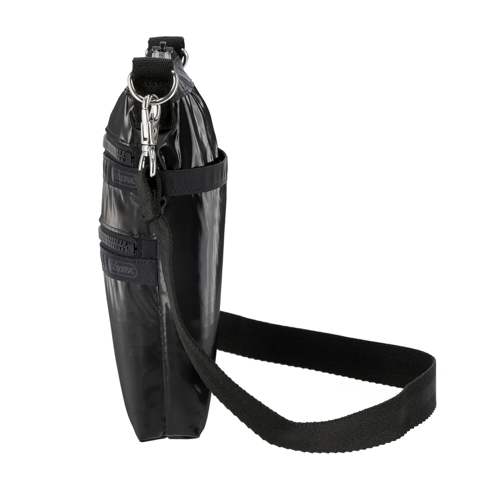 |快速出貨|Lesportsac 3-Zip Crossbody 三層拉鍊斜背包 手機包/ 亮面黑, , large