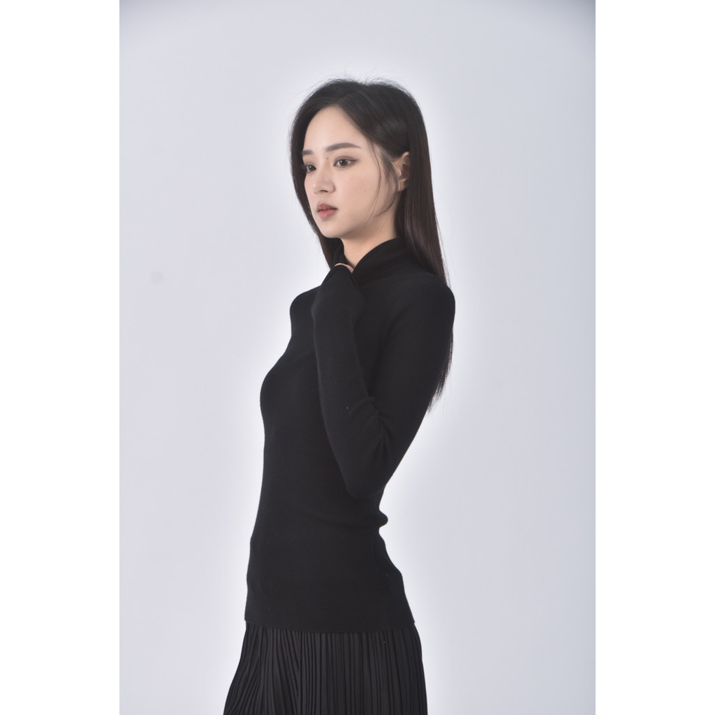 (S) amyy studios質感羊毛純羊毛黑色短袖上衣二手衣, , large