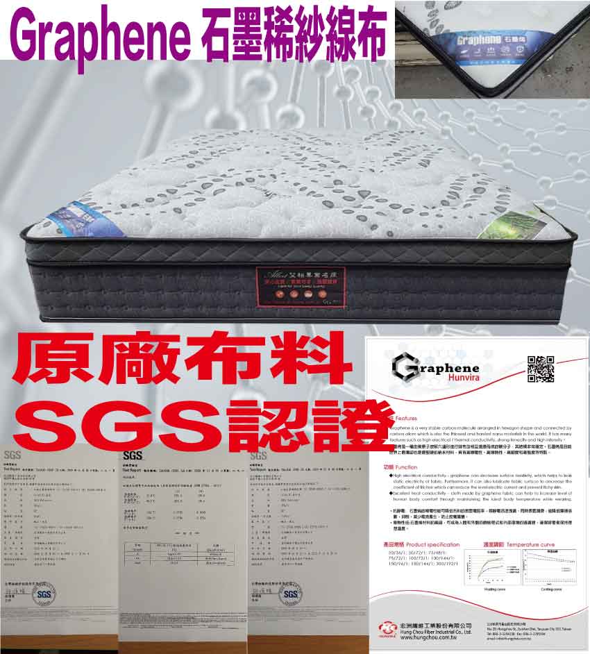 【文創集】石墨烯乳膠獨立筒PU護框床墊-6尺雙人加大, , large