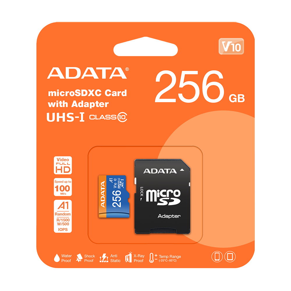 【ADATA 威剛】256G micro SDXC UHS-I V10 A1 CLASS10 U1 記憶卡, , large
