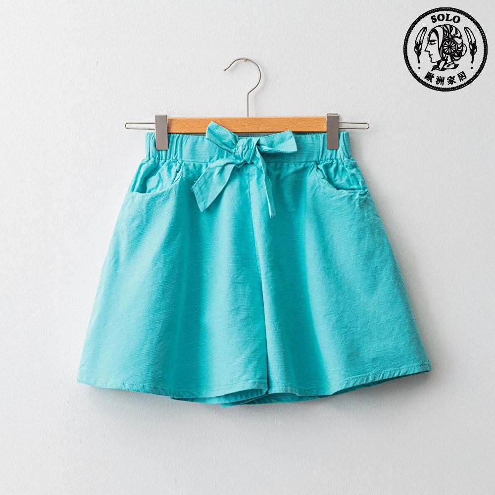 【SOLO Vintage】LCW Girls Lake Green Bow Shorts 100% Cotton Made in Turkey 10-11y, , large