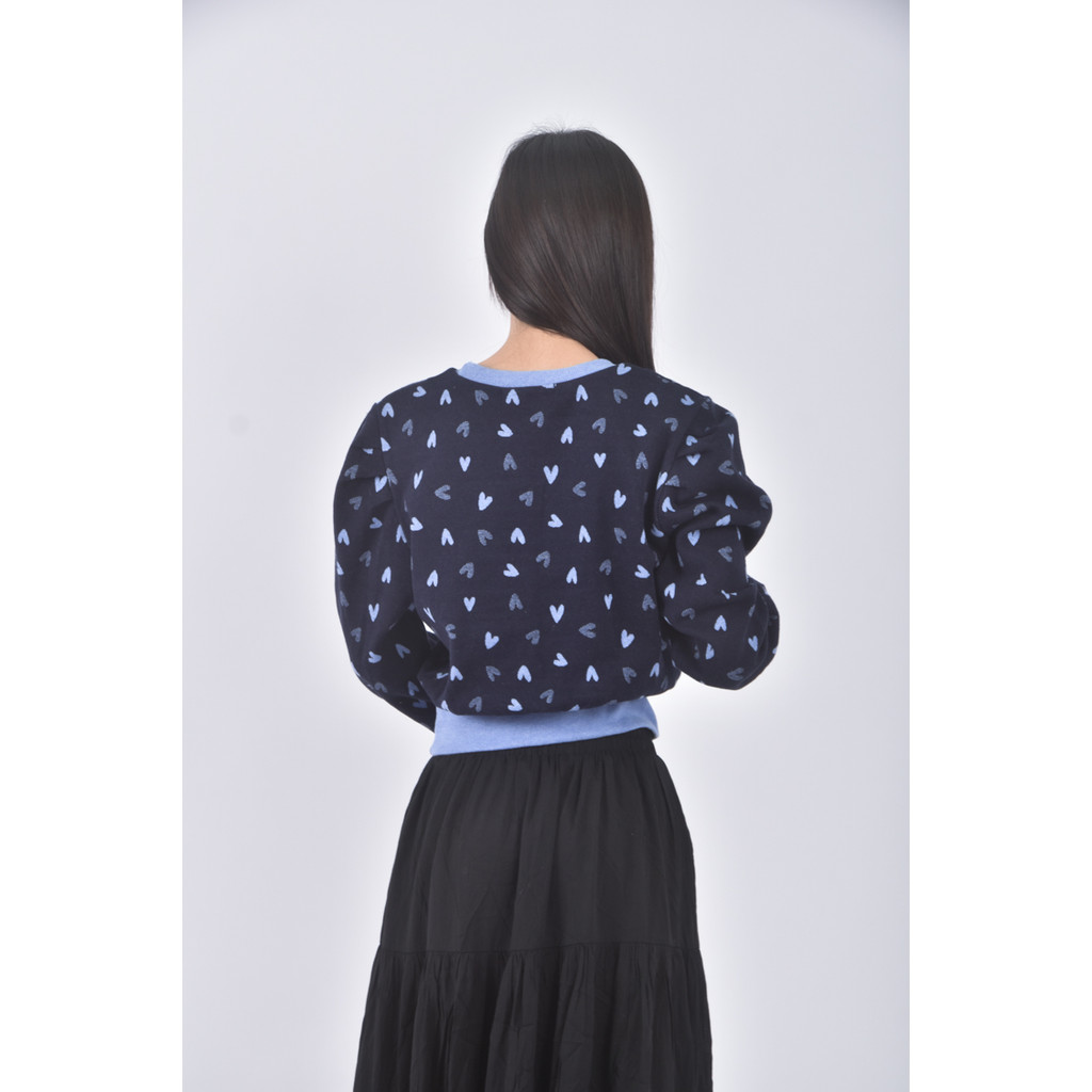 (S) rare closet韓牌質感愛心藍色長袖上衣二手衣, , large