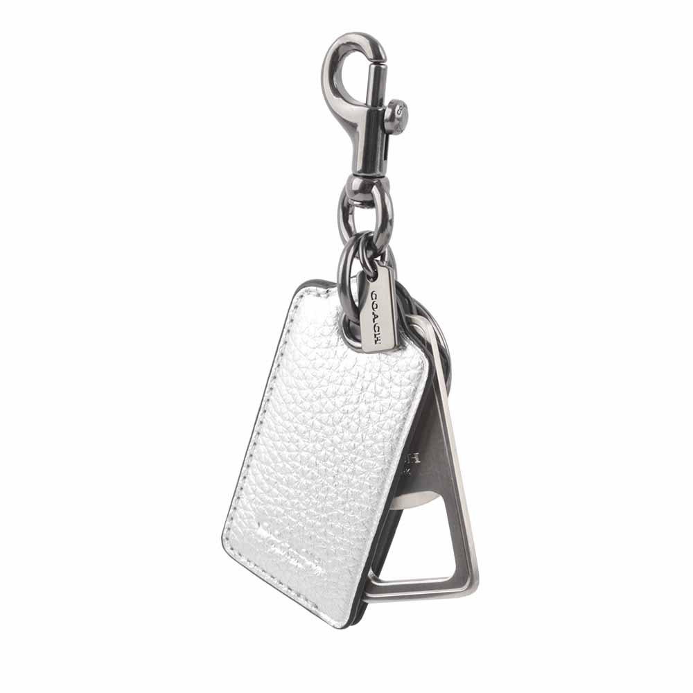 COACH Logo 吊牌及開瓶器造型吊飾/鑰匙圈/銀色, , large