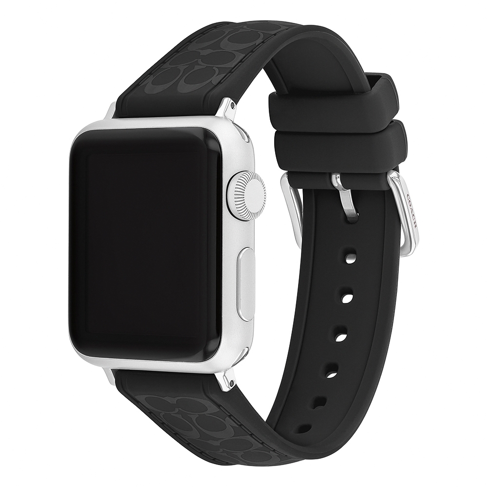 COACH Apple Watch 錶帶 38/40/41mm 適用 矽膠錶帶- 黑色(不含手錶), , large