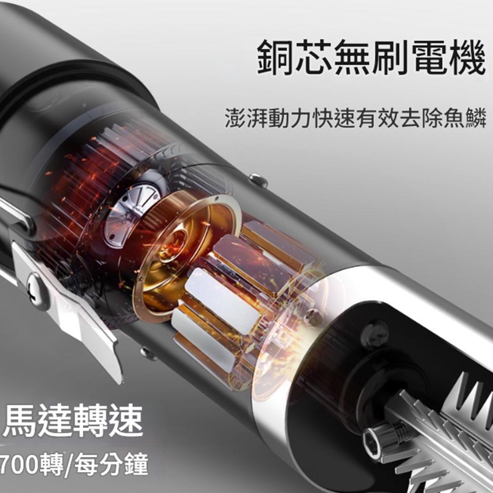 電動刮魚鱗器110V插電款(含尖刀頭), , large