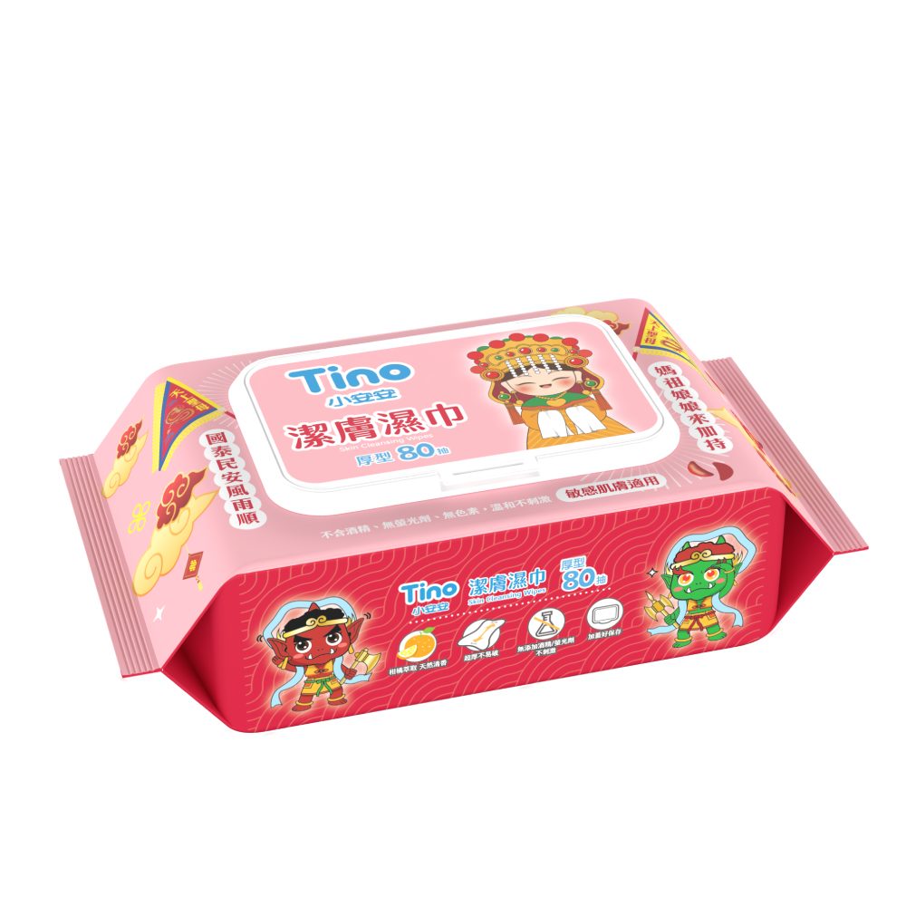 [TINO]柔濕紙巾加厚型 媽祖包(80抽x12包/箱), , large