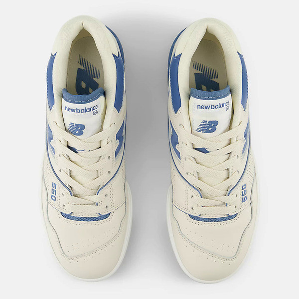 Kixpress-New Balance 女 復古鞋 經典 NB 550 休閒 B楦 膠底 簡約 穿搭 米 藍 [BBW550AI], , large