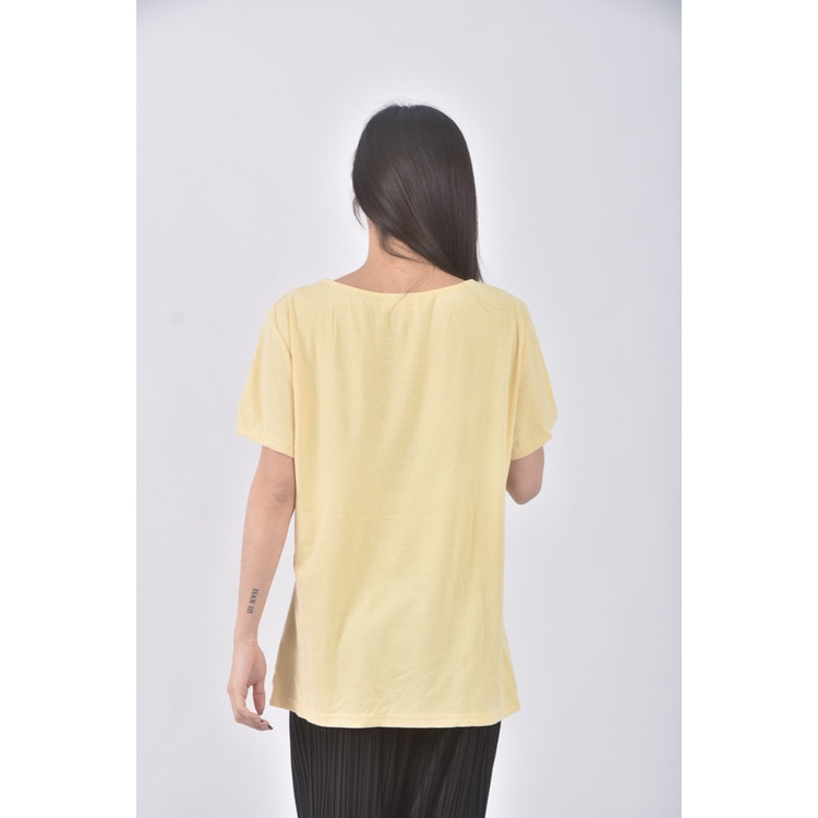 (S) orangebear棉質黃色短袖上衣二手衣, , large