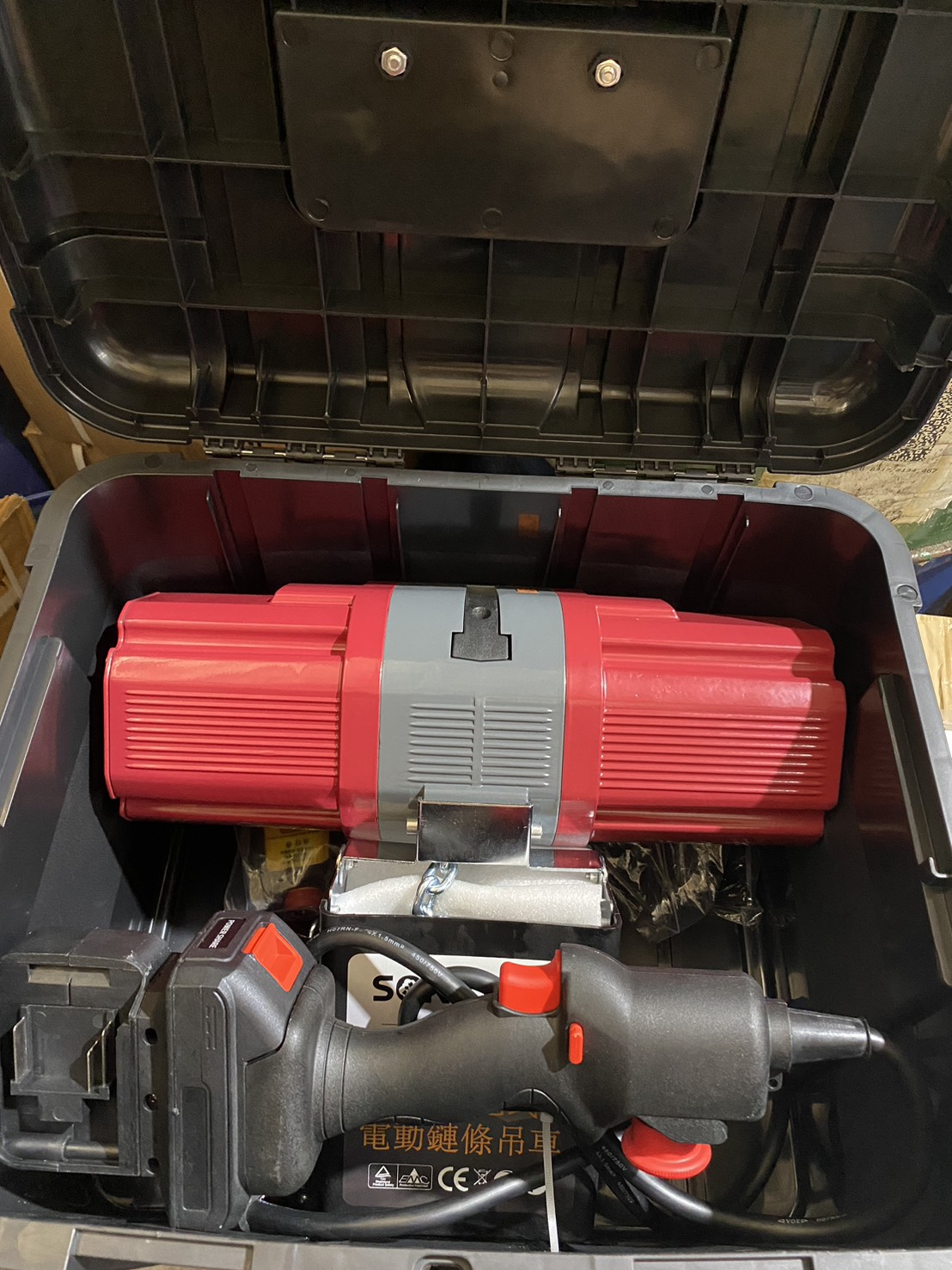 WIN五金 松盈牌 36V 500公斤<15米> 充電式電動鍊條吊車 迷你型電動吊車 電動絞盤 手動絞盤 鍊條吊車 手拉吊車, , large
