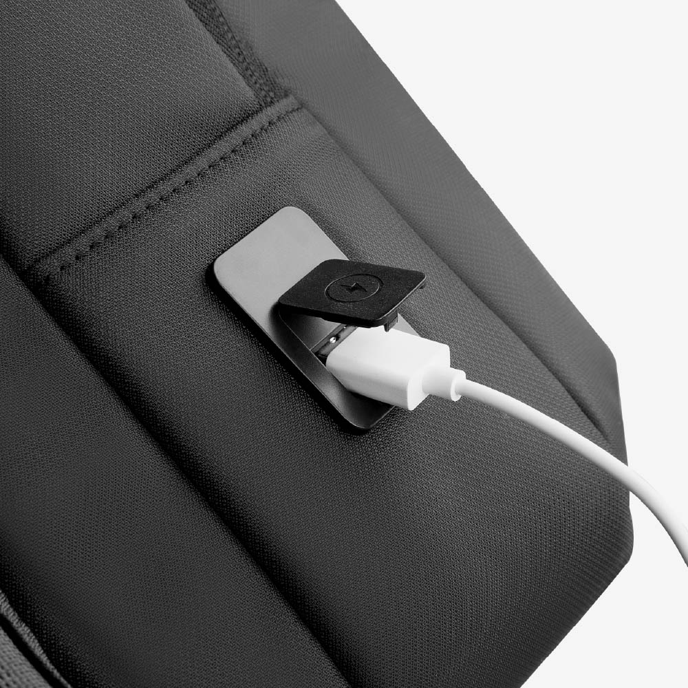 [杰鼎奧拉] KINGSONS｜極簡立體商務雙層後背包｜USB充電孔｜容納15.6吋筆電, , large