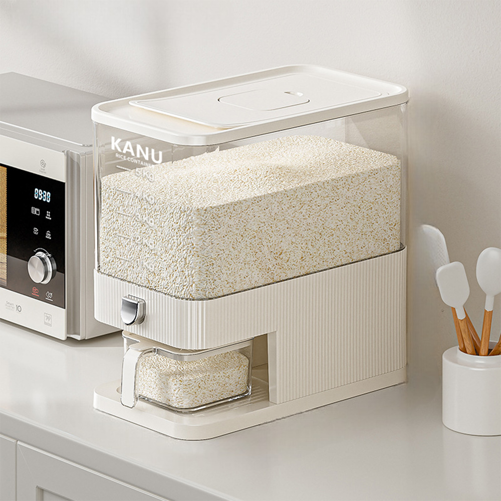 【CITY STAR】無印風防蟲盒上蓋按壓式儲米桶10L, , large