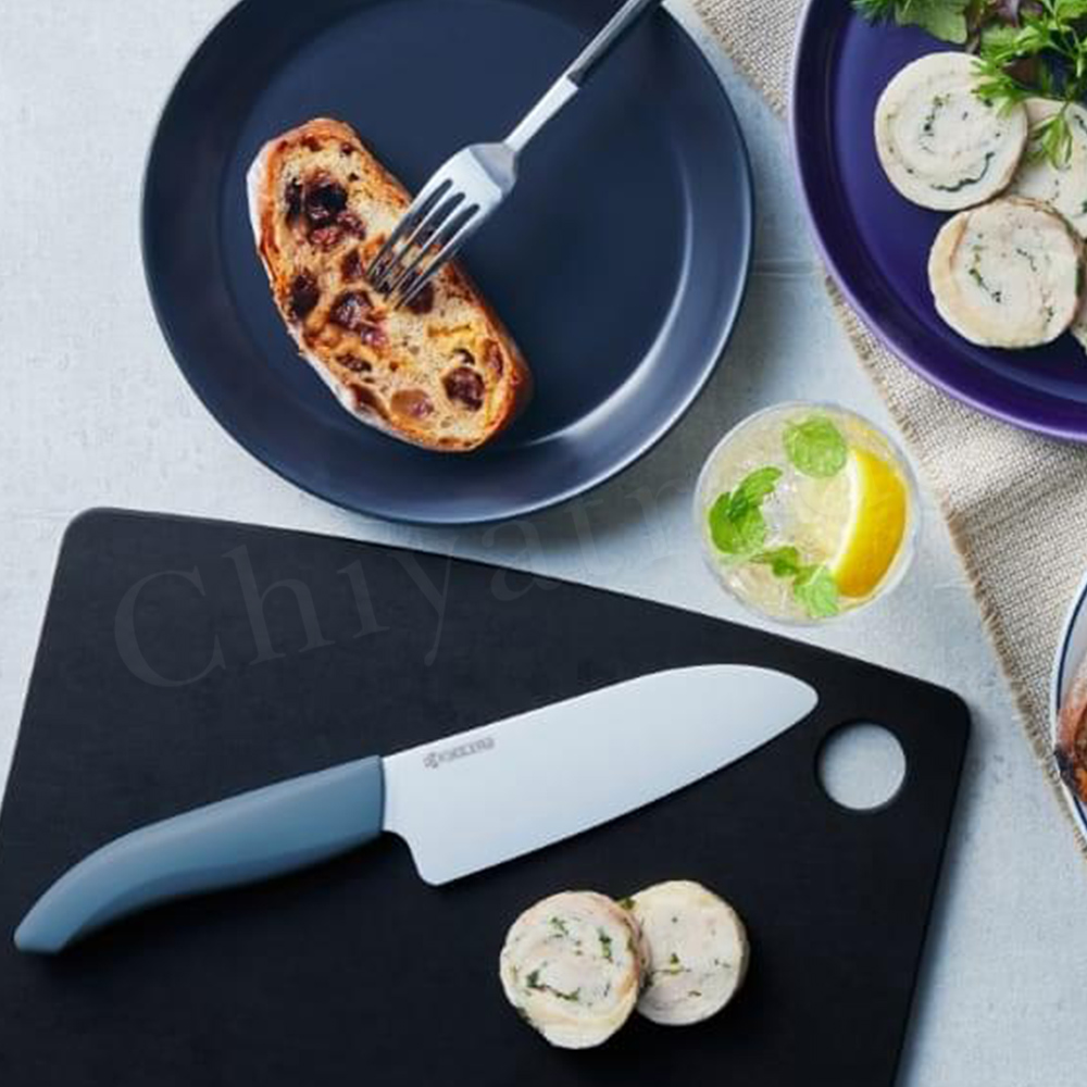 【KYOCERA京瓷】日本京瓷 經典莫蘭迪色系 抗菌多功能精密陶瓷刀 料理刀 廚房三德刀(14cm)-黑色, , large