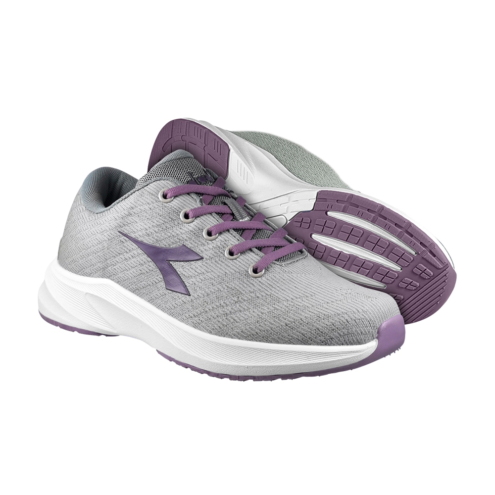 DIADORA迪亞多那 輕量專業慢跑鞋 女運動鞋 女鞋 透氣 強韌梭織 保護後跟 吸震 減壓 輕盈 耐磨 防滑 粉 灰紫, , large