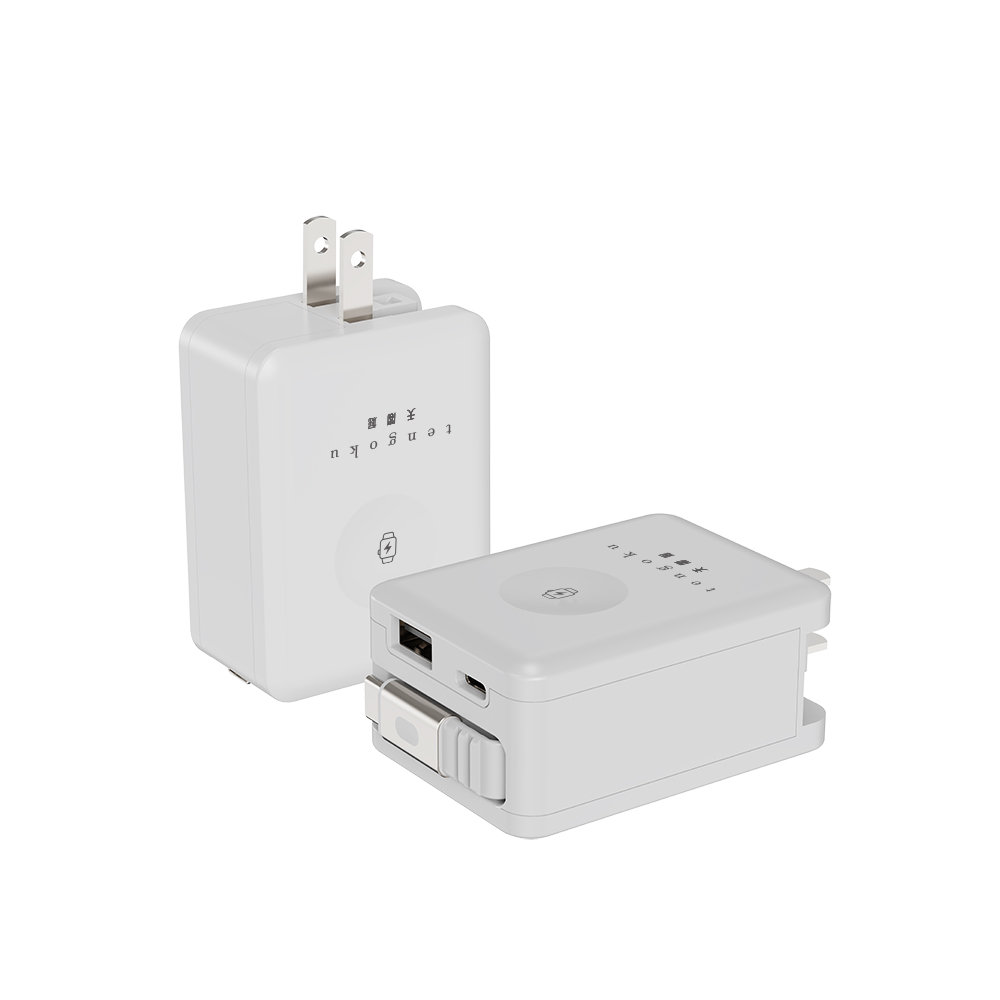 【tengoku天閤堀】42W氮化鎵四合一雙孔自帶伸縮線快充充電器, , large