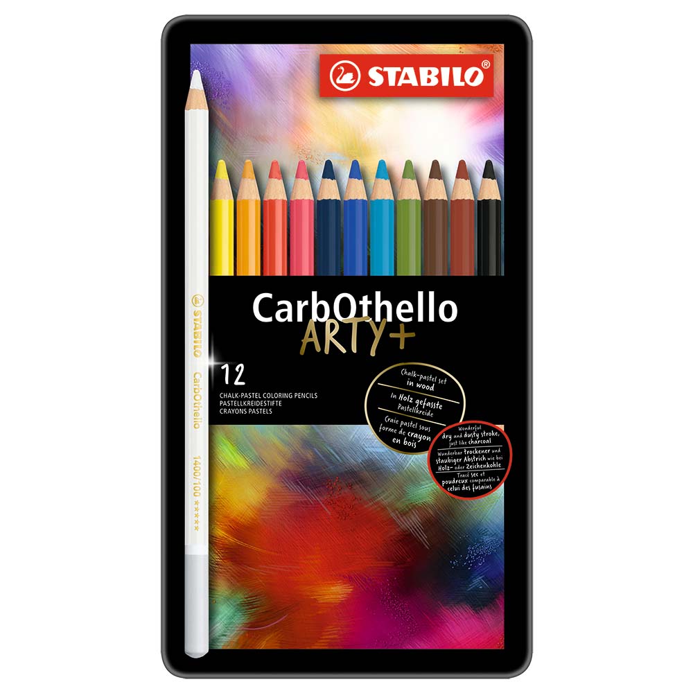 STABILO 德國 思筆樂 CarbOthello 奧賽樂水性粉彩色鉛筆 鐵盒 12色組/盒 ST1412-6, , large