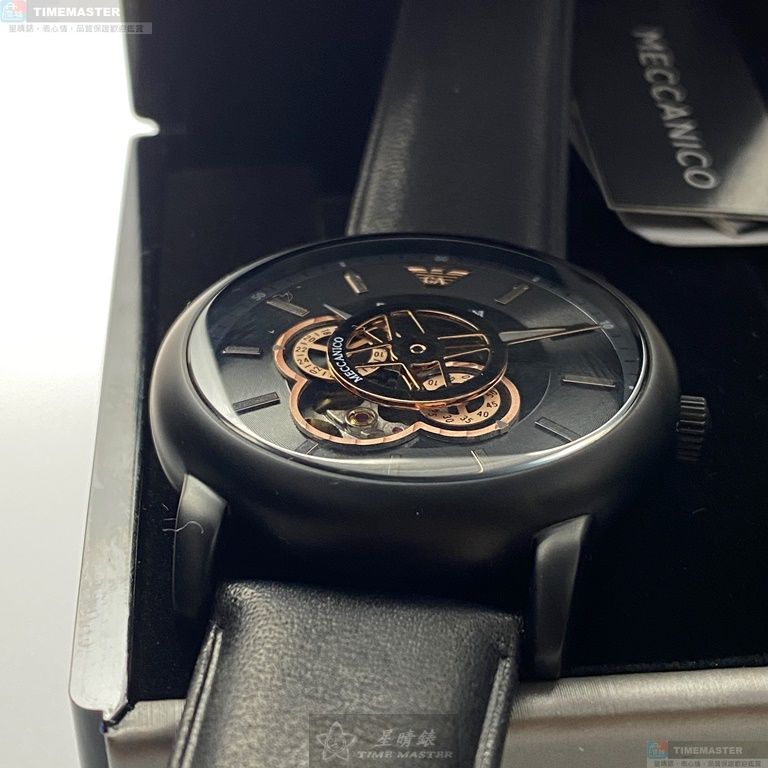 [星晴錶業]ARMANI手錶,42mm,AR00001玫瑰金色錶面黑錶殼深黑色真皮皮革錶帶款, , large