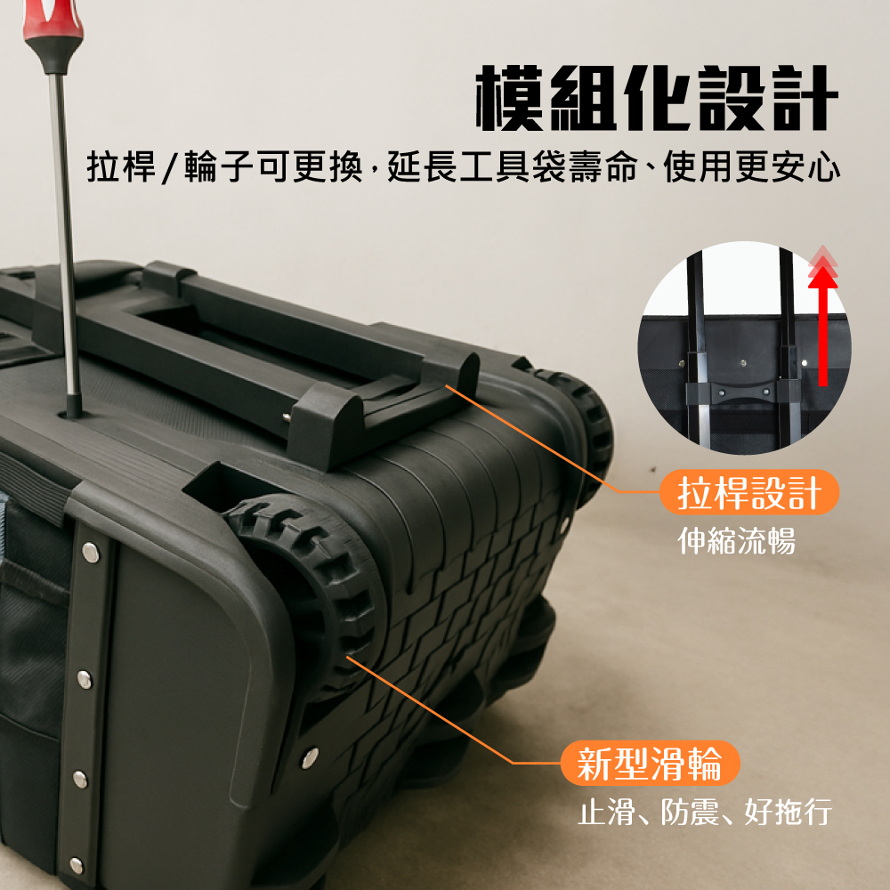 【Panrico 百利世】高磅耐磨 硬頂拉桿式工具袋 (M00211), , large