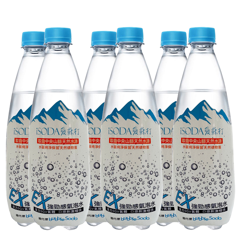 iSODA愛蘇打EX強勁感氣泡水500ml/6瓶 ［凱上有限公司］, , large