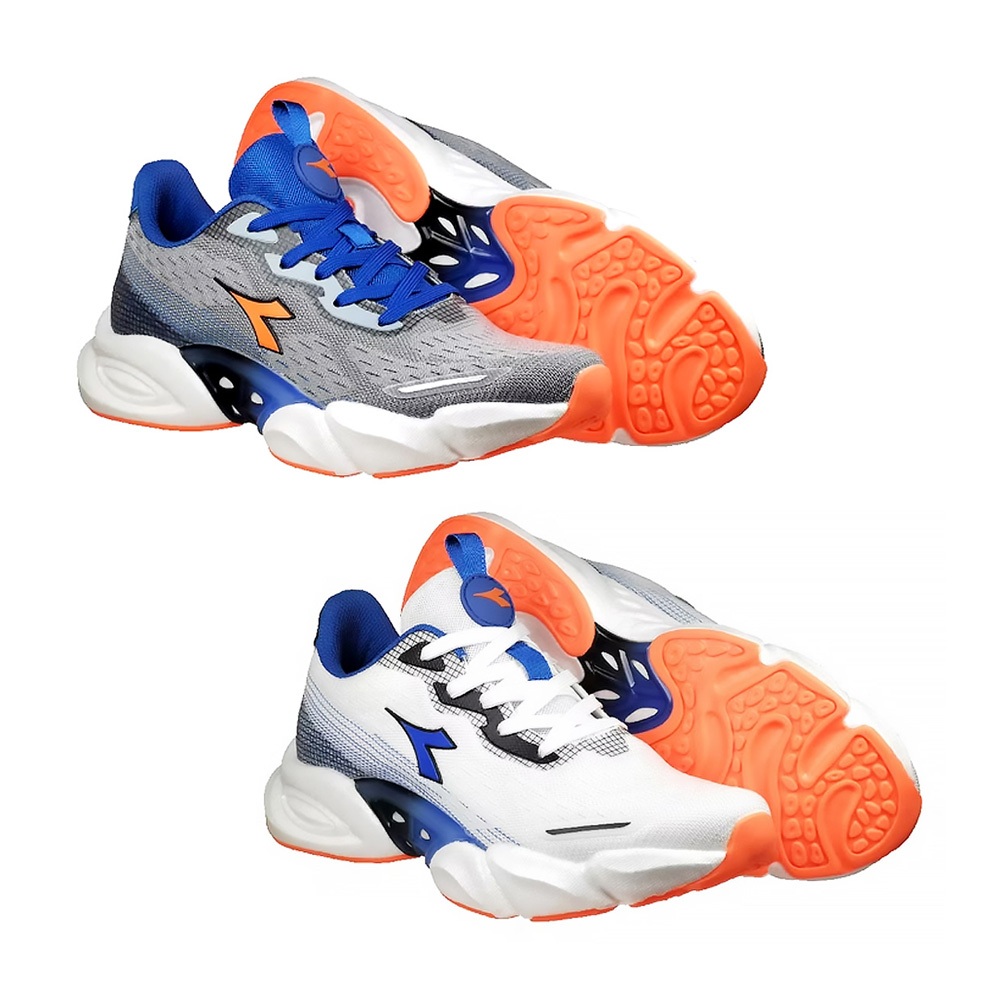 DIADORA迪亞多那 專業避震慢跑鞋 男運動鞋 男鞋 寬楦 輕量 透氣 Q彈 耐用 吸震 回彈 足弓支撐 灰藍 白藍, , large