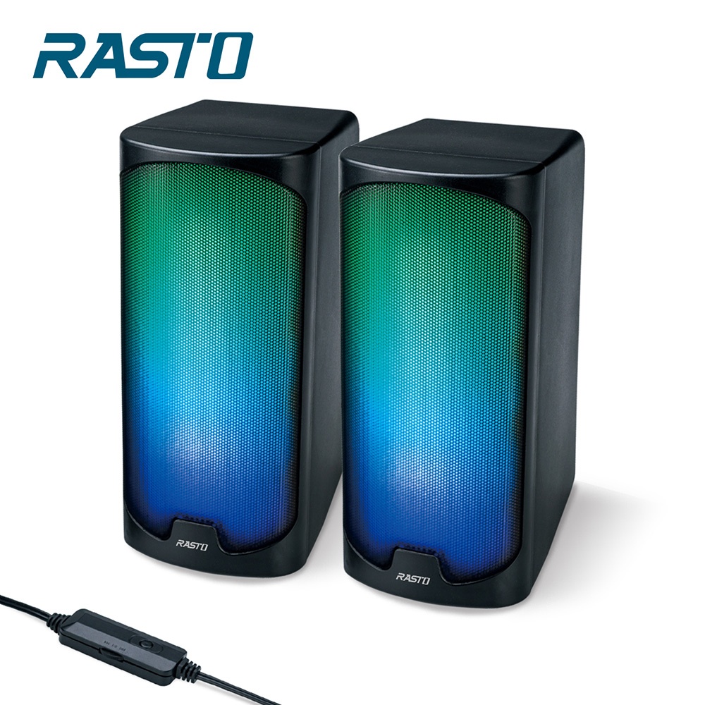 RASTO RD13 2.0 Stereo Volume Dynamic RGB Speakers, , large
