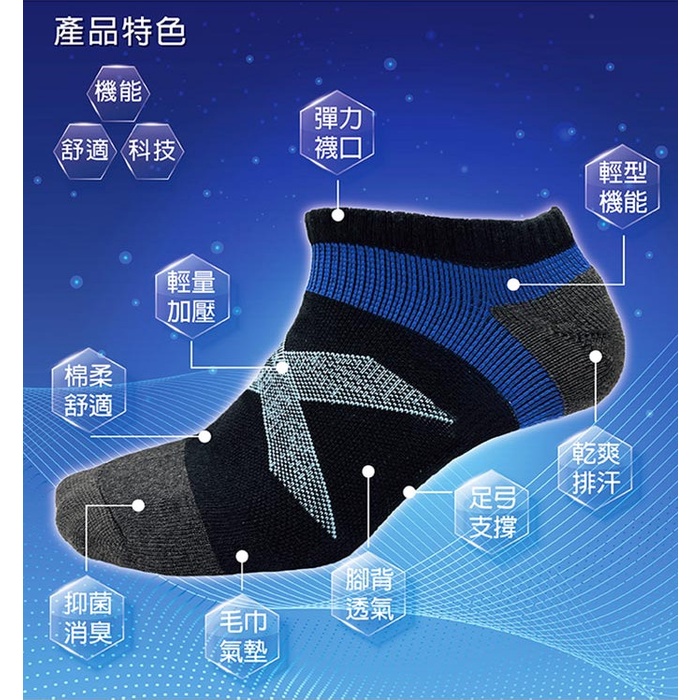 【BVD】石墨烯乾爽運動足弓男襪4入<丈青/灰藍>B559 襪子 短襪 除臭襪, , large