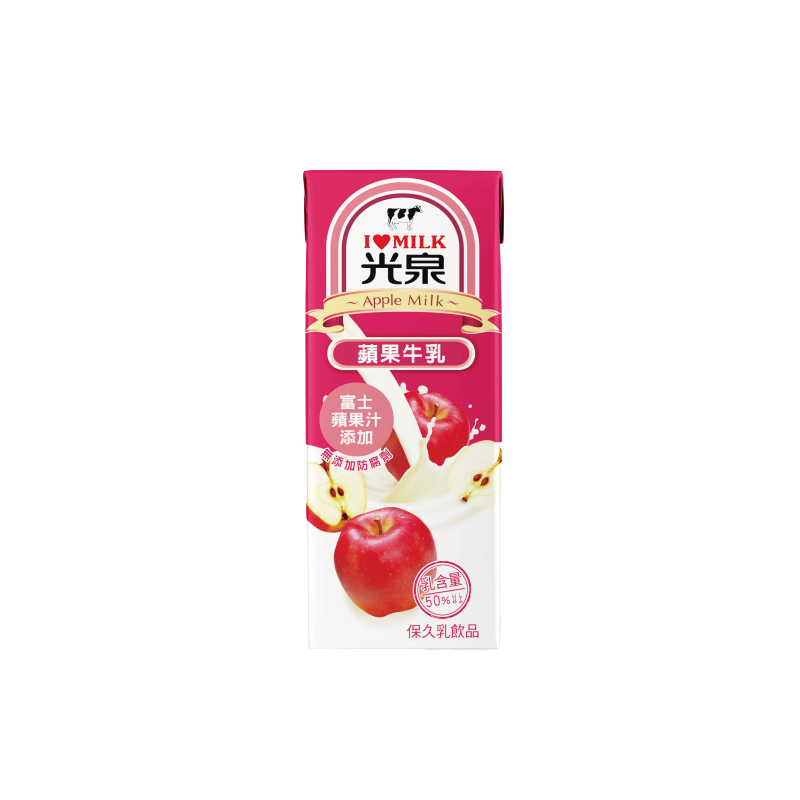 光泉蘋果牛乳200ml, , large