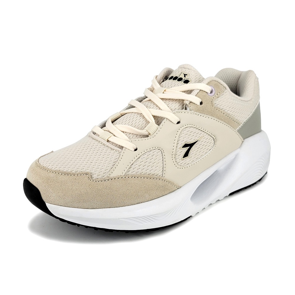 DIADORA迪亞多那 時尚透氣慢跑女鞋 女運動鞋 慢跑鞋 寬楦 防潑水 保護後跟 吸震 減壓 厚底 耐磨 止滑 黑 米, , large