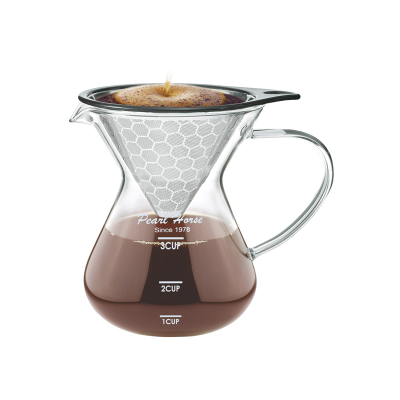 PEARL HORSE Baruni Pour Over Coffee Pot – Single Layer Filter – TA-G-10-3