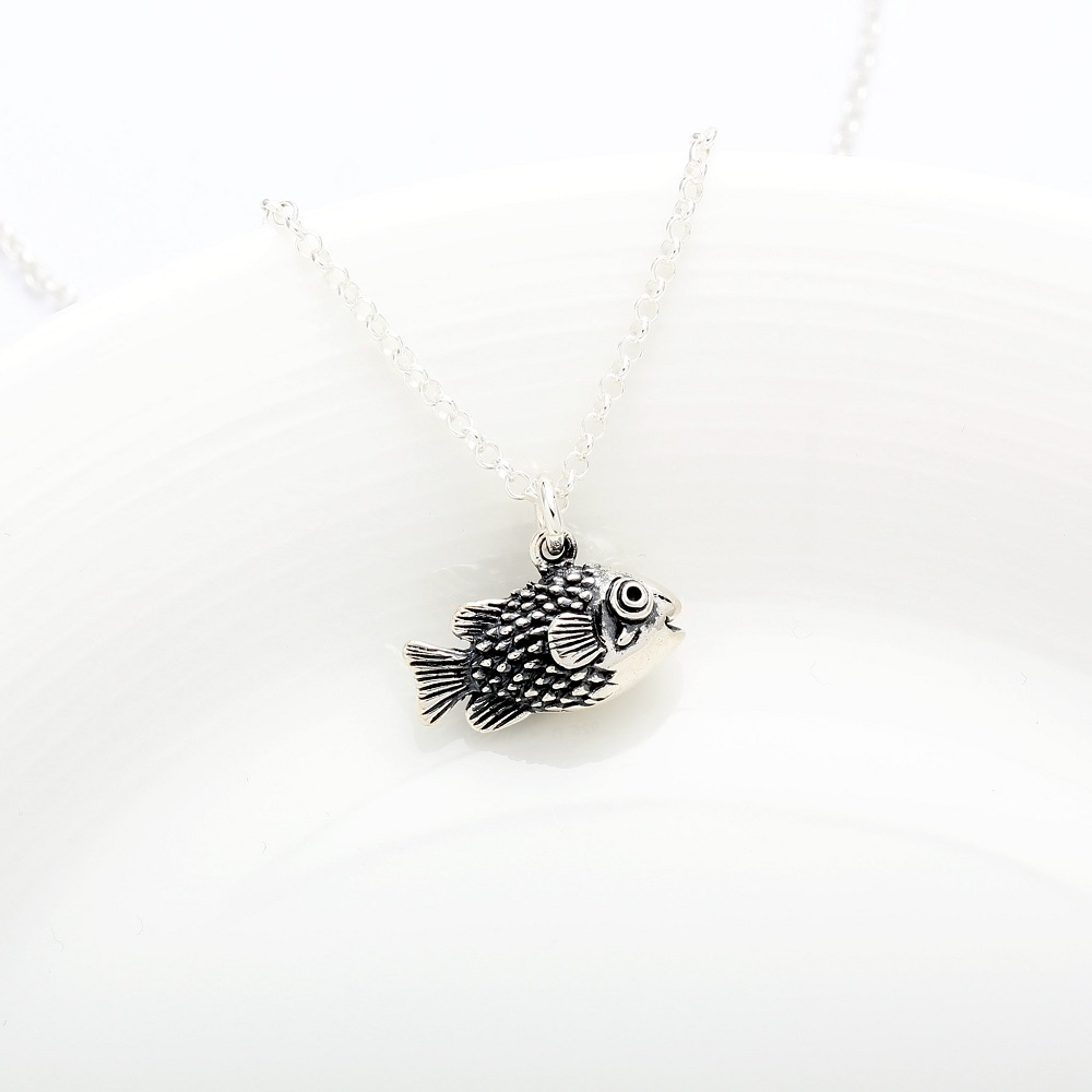 【Angel & Me】3D Lucky Pufferfish s925 sterling silver necklace Birthday gift, , large