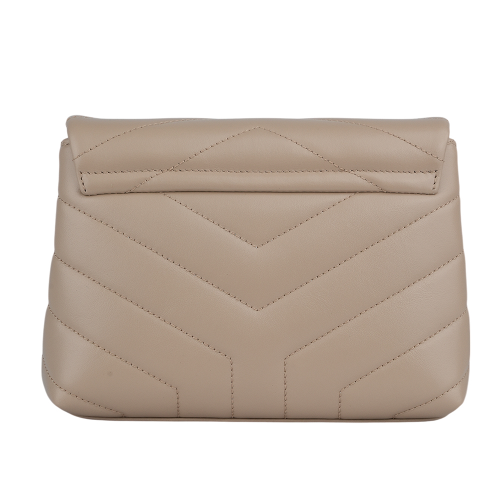 YSL Monogram Lou Lou V紋小牛皮斜背包(MINI)/深米色, , large