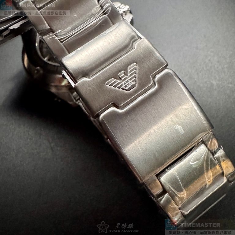 [星晴錶業]ARMANI手錶,42mm,AR00076黑色錶面銀錶殼銀色精鋼錶帶款, , large