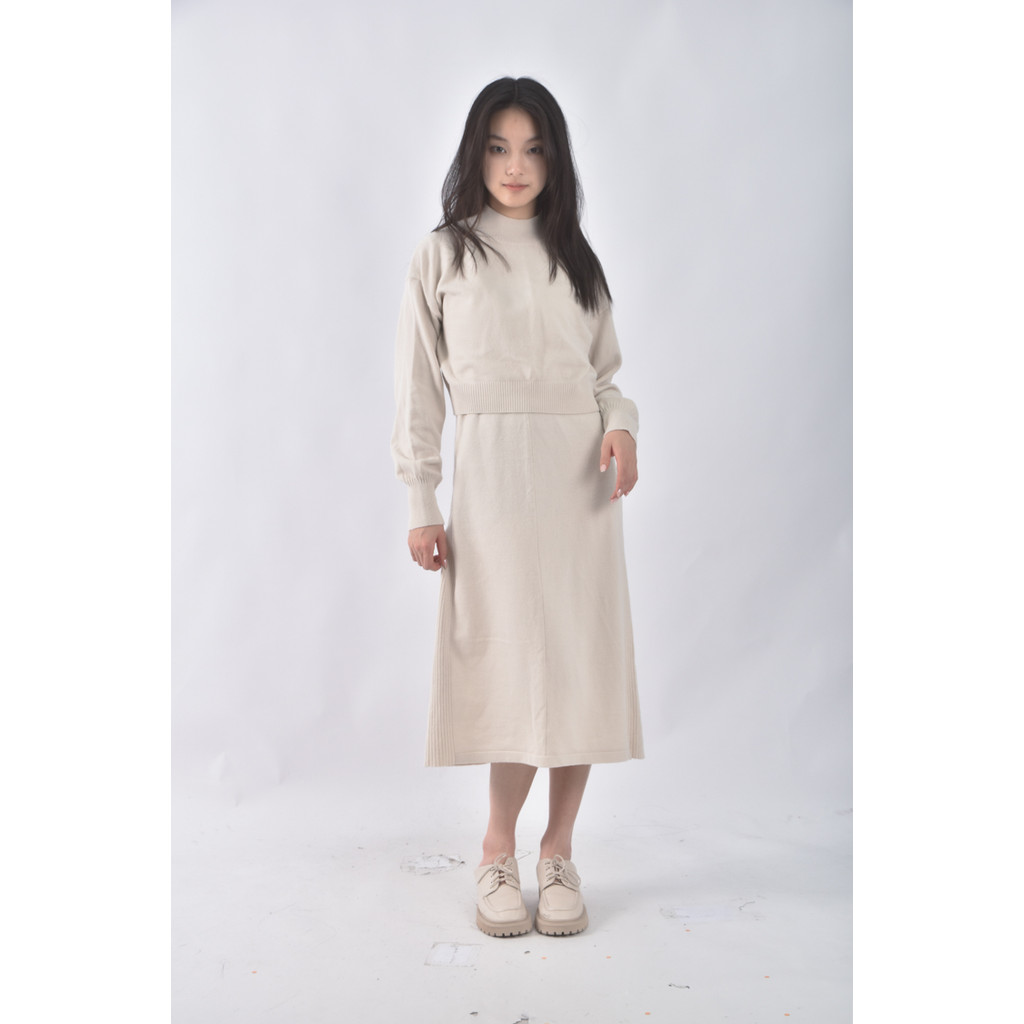 (S) gu兩件式杏色洋裝二手衣, , large