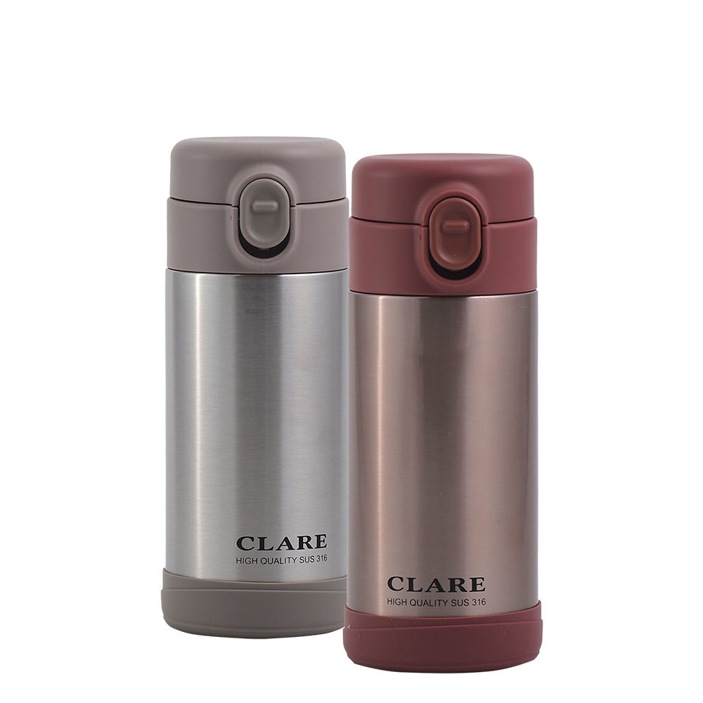 CLARE316不鏽鋼陶瓷彈跳保溫杯-350ml-2支
