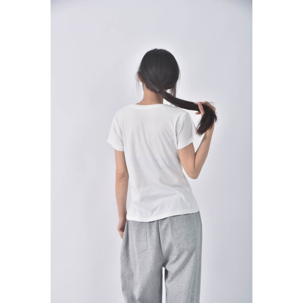 (M) islands棉質印花白色短袖上衣二手衣, , large